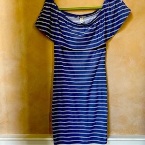 Charlotte Russe striped blue jersey dress - medium